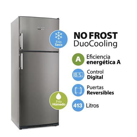Heladera NO FROST DuoCooling con Freezer Arriba 413 Lts. Color Acero KHDA41D/8 Envío Gratis